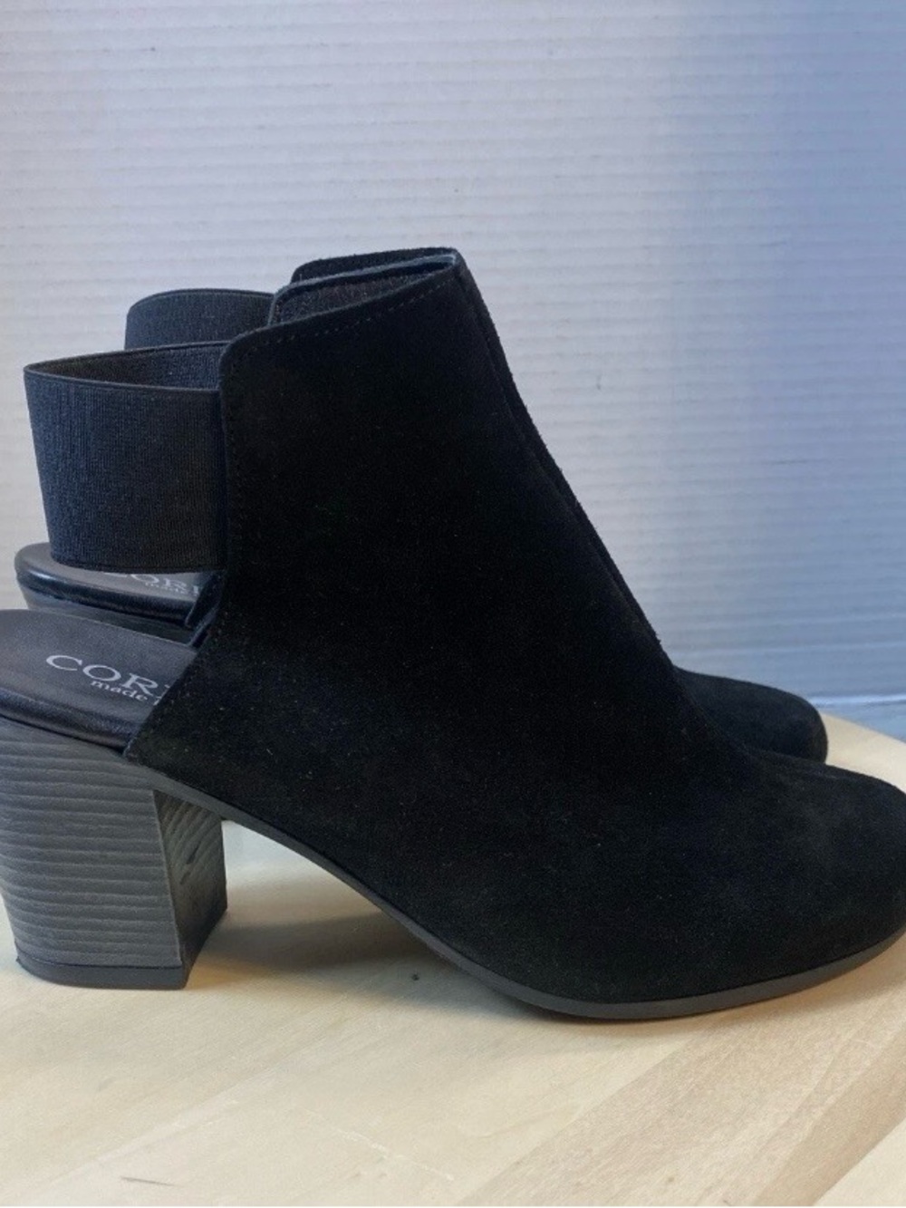 Cordani Leather Suede Slip On Platform Mule Wedge Shoes Size 7.5 (38)
